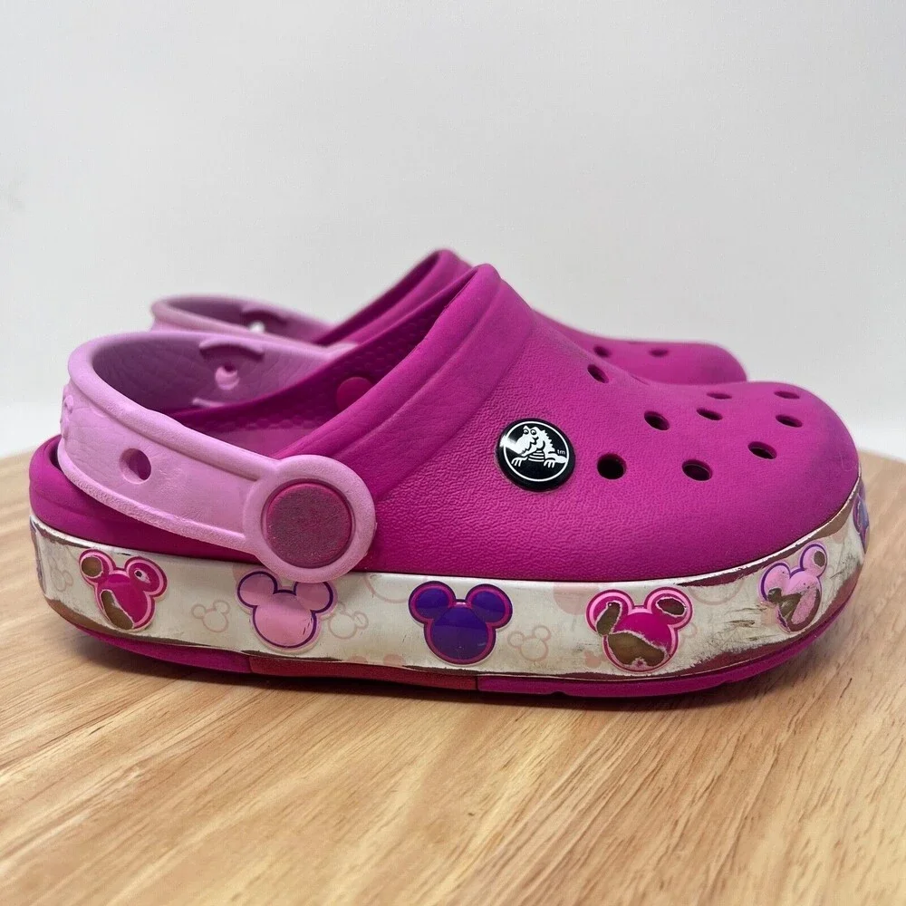 Crocs Disney Minnie Mouse Crocband Clog Kids Size 11 Pink (No Light Up)